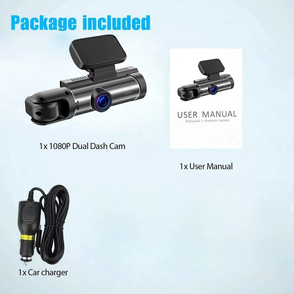 3.16 Inch IPS Screen 1080P Dual Camera Dash Cam for Car with IR Night Vision Loop Recording Wide Angle Lens Car Camera Recorder