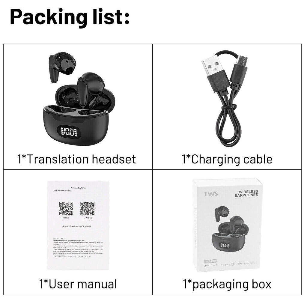 2025 AI Translation Earbuds Language Translation Device 144 Languages & Accents