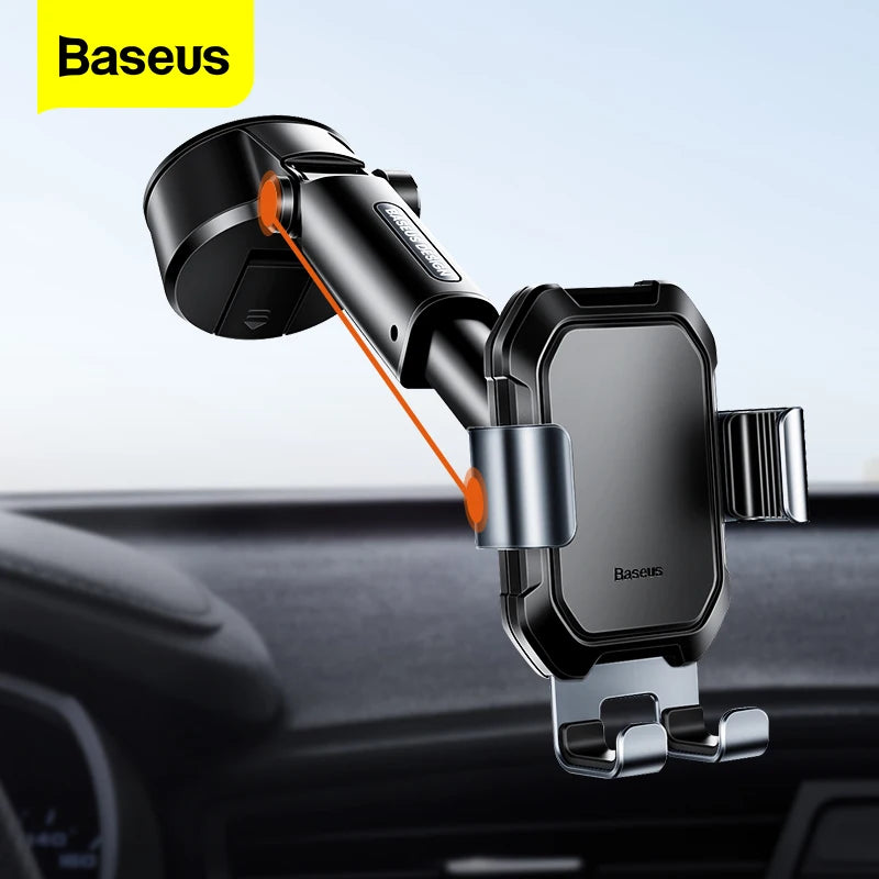 Baseus Gravity Car Phone Holder Suction Cup Adjustable  Holder Stand in Car GPS Mount for Iphone 13 12 Pro Xiaomi POCO